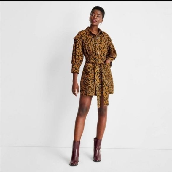 Future Collective Leopard Denim Utility Jacket 0 New - Picture 11 of 11